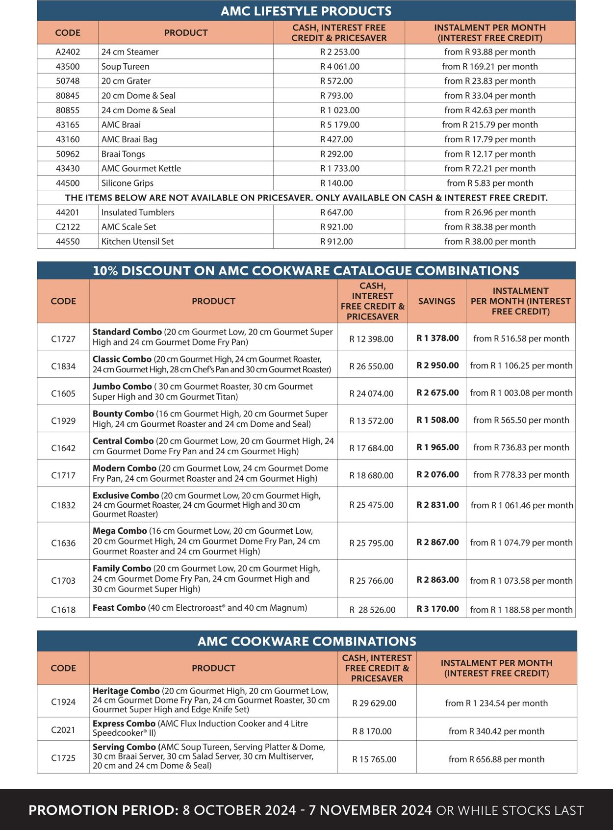 Special AMC Cookware 08.10.2024 - 07.11.2024