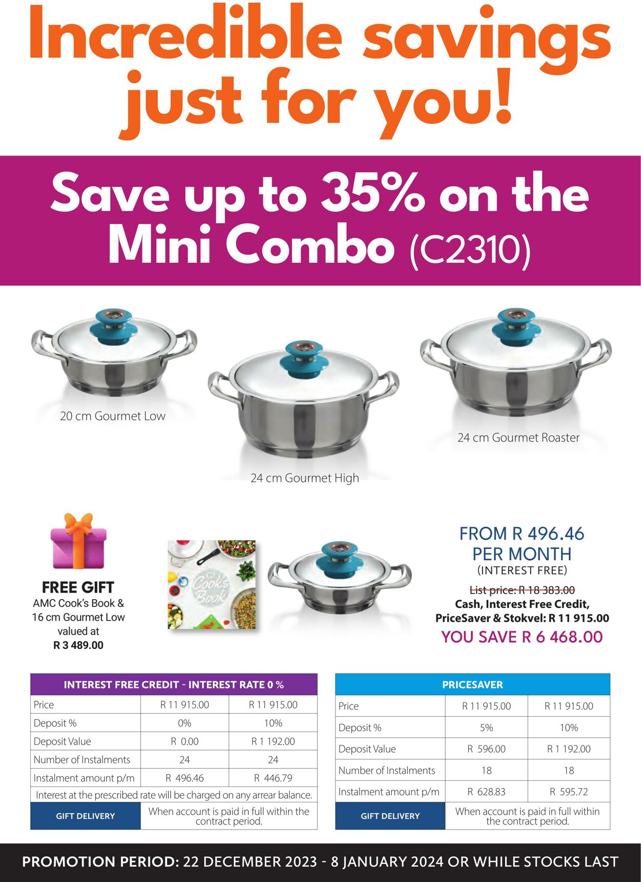 Special AMC Cookware 22.12.2023 - 08.01.2024