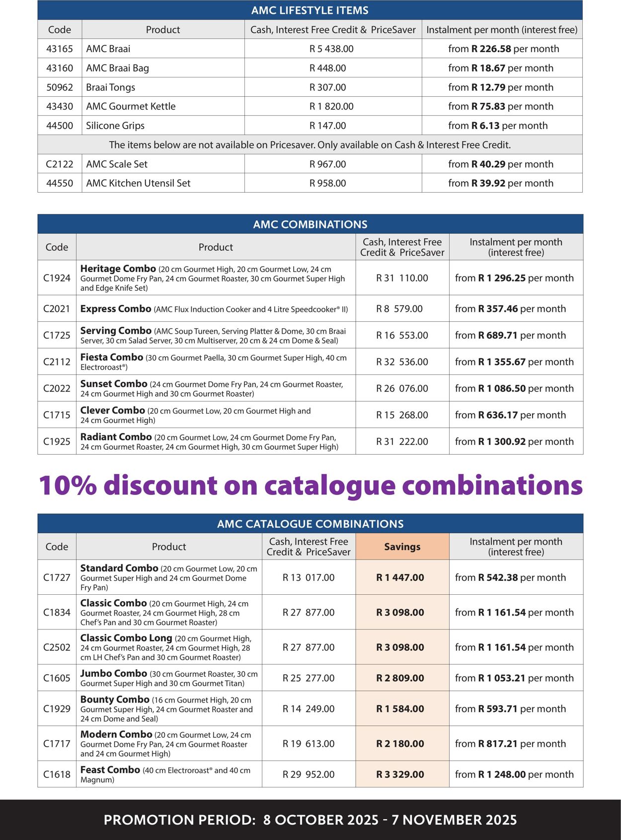 Special AMC Cookware 08.10.2025 - 07.11.2025