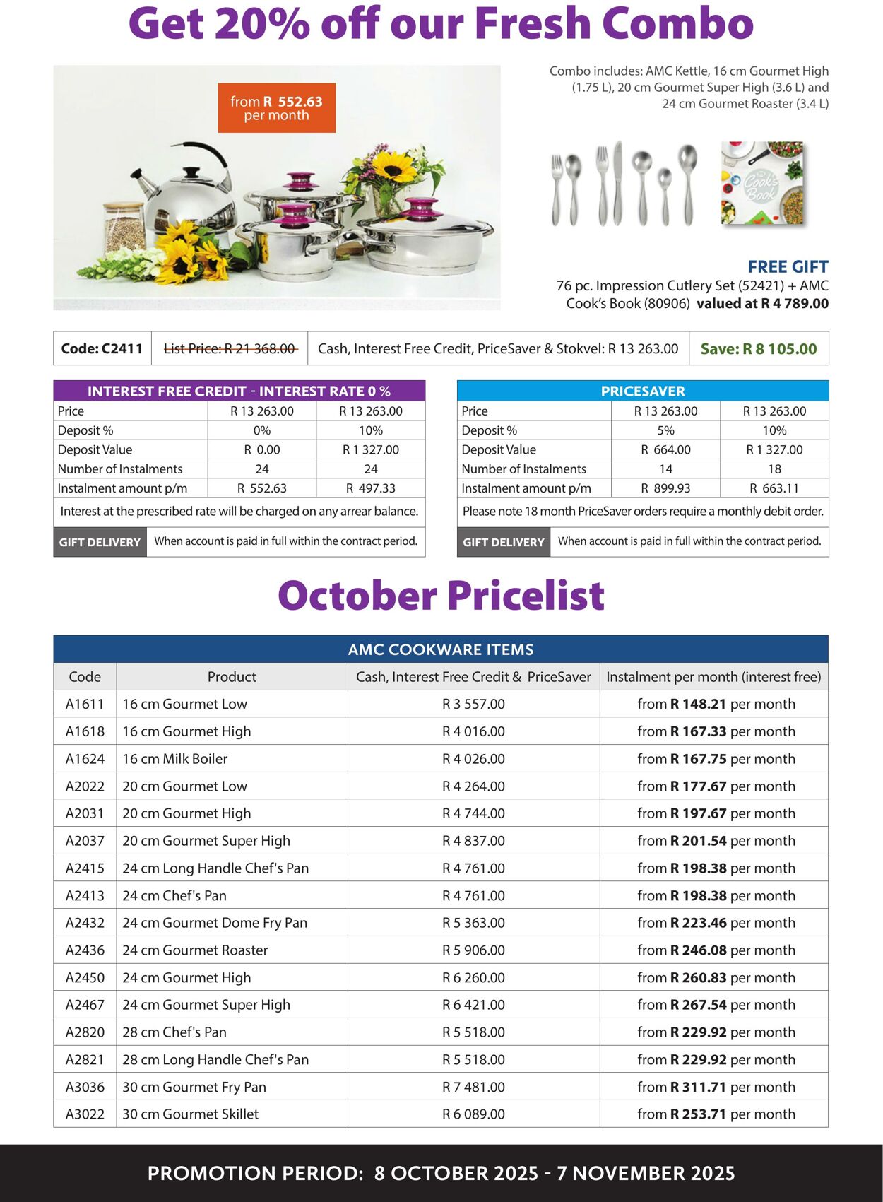 Special AMC Cookware 08.10.2025 - 07.11.2025