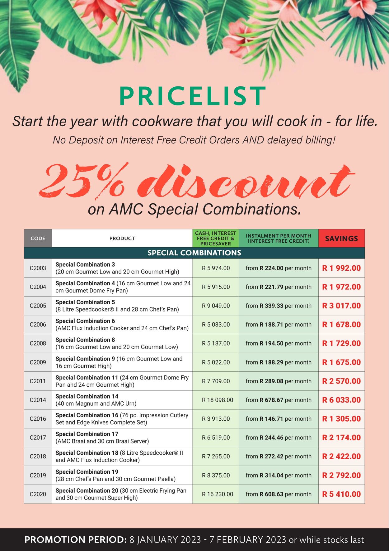 Special AMC Cookware 08.01.2023 - 07.02.2023