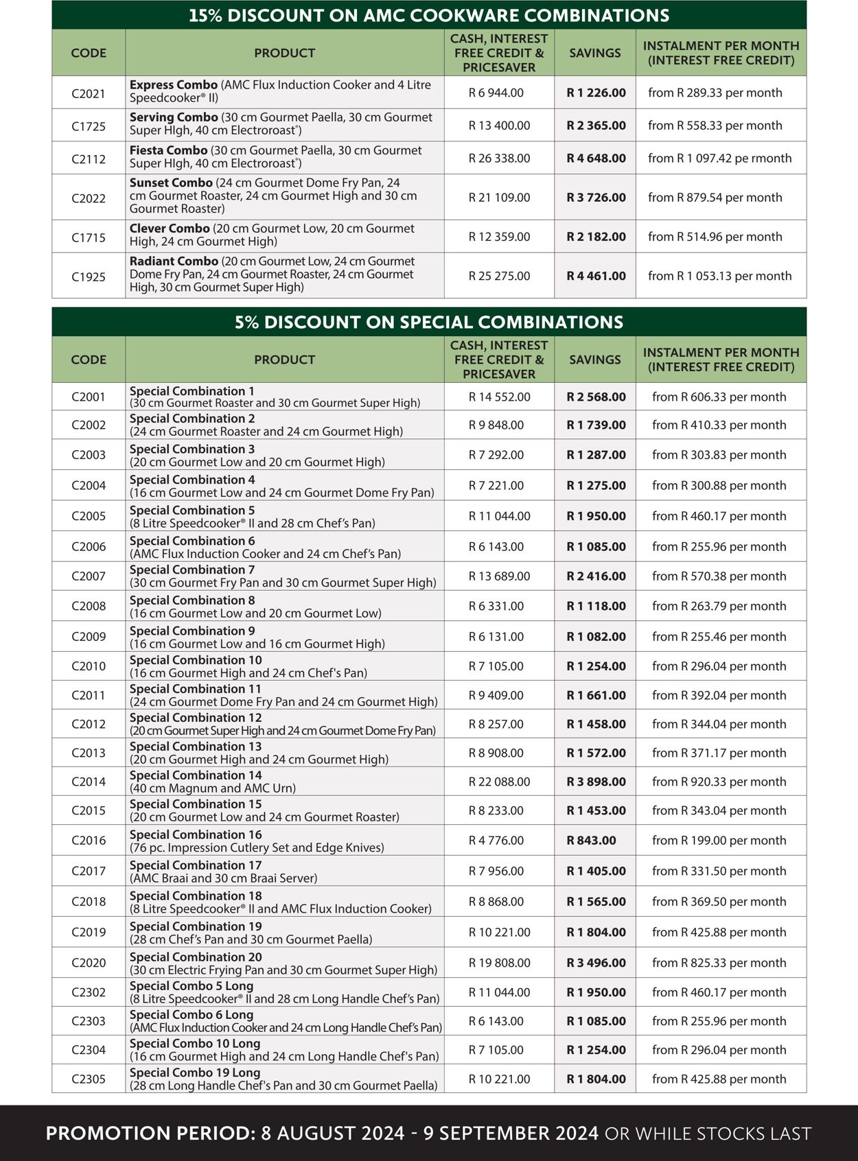 Special AMC Cookware 08.08.2024 - 09.09.2024