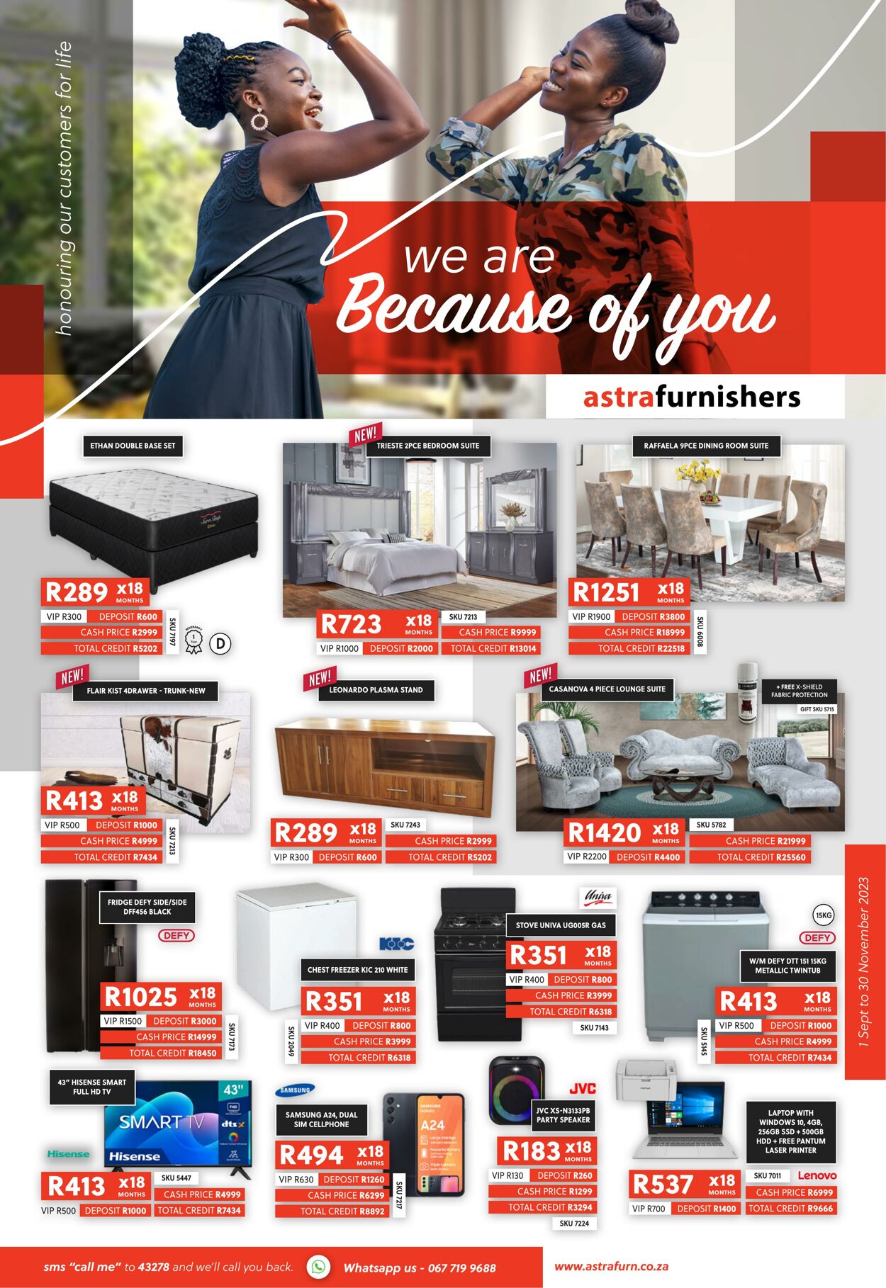 Astra Furnishers Promotional specials