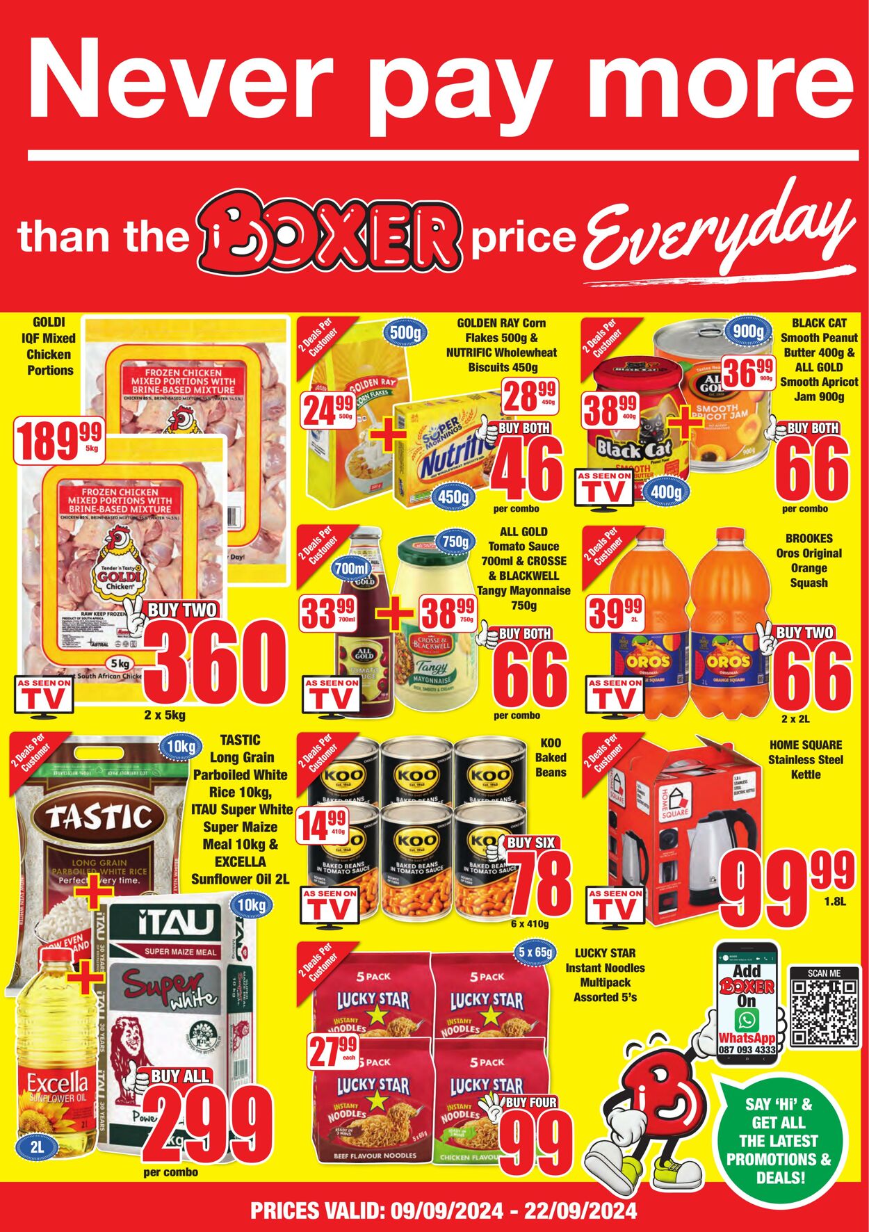 Boxer Promotional specials