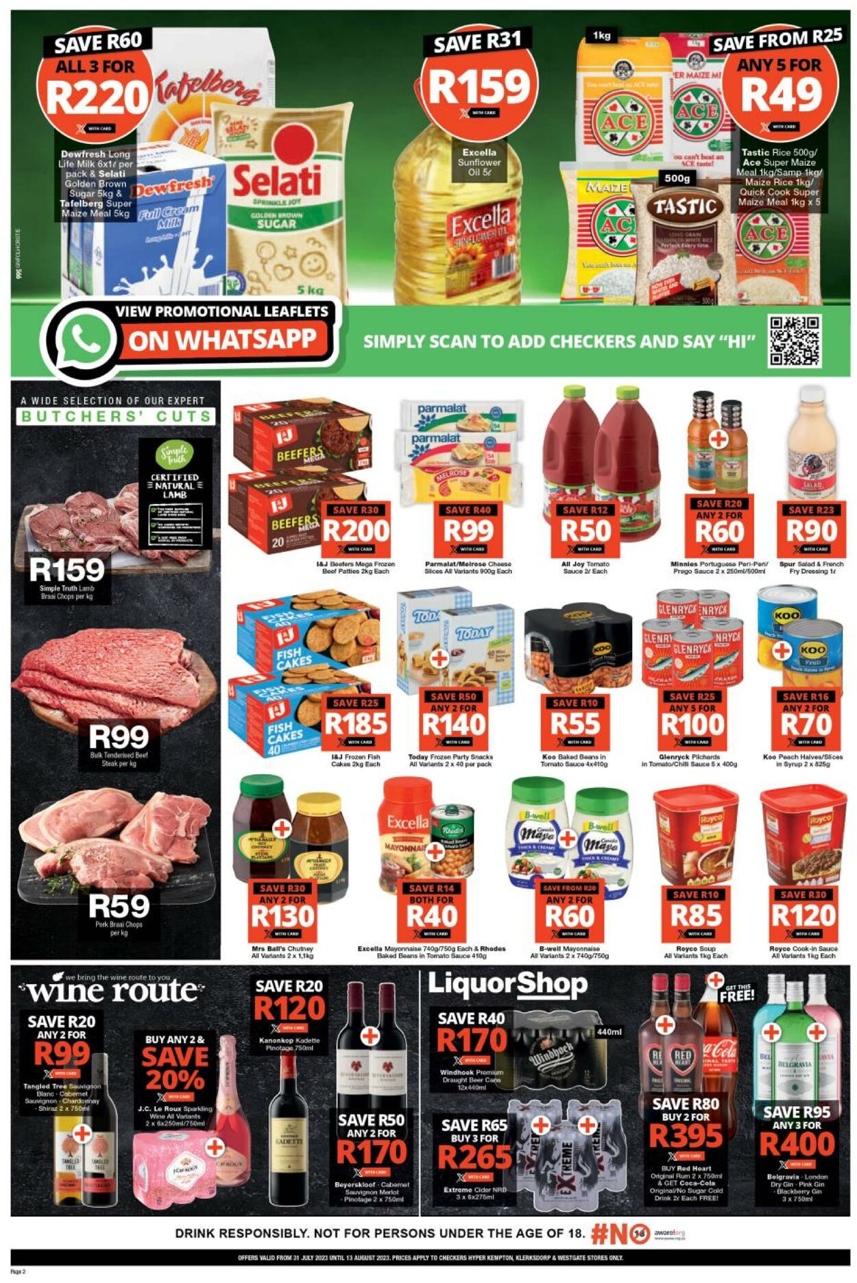 Checkers Promotional Leaflet - Valid from 31.07 to 13.08 - Page nb 2 ...