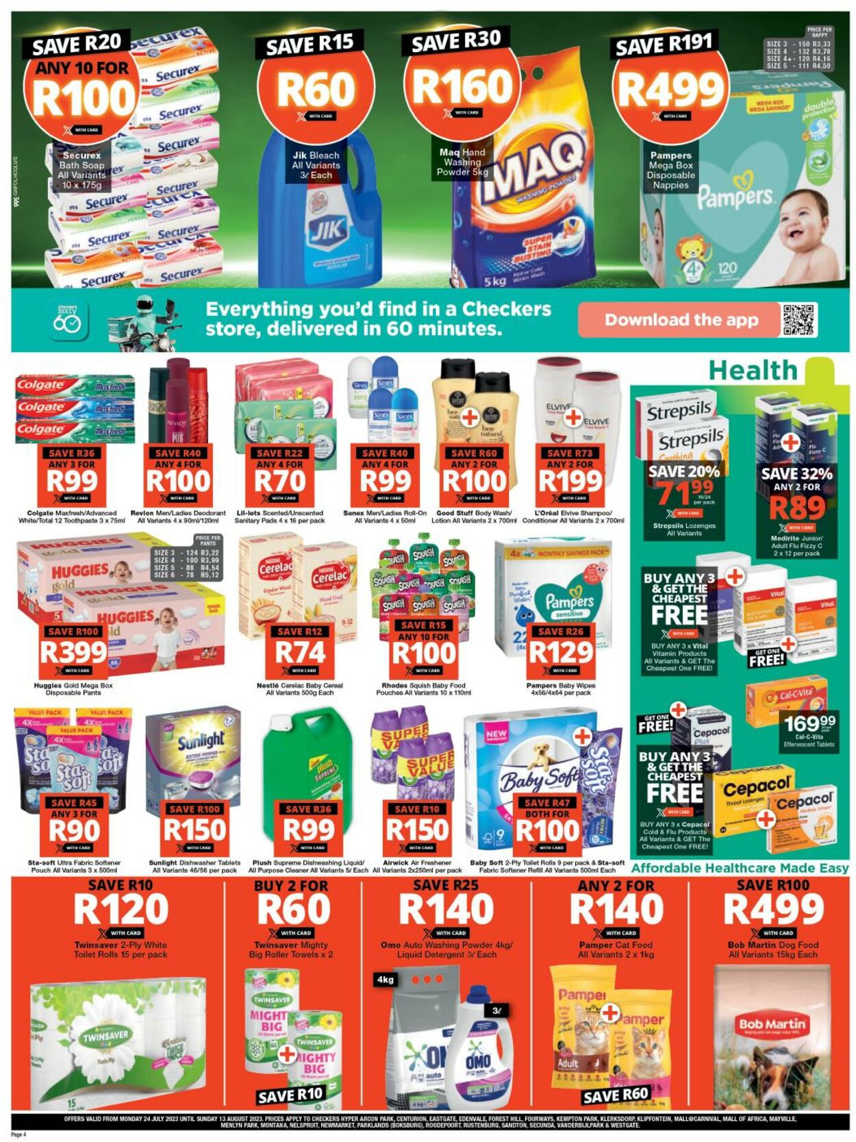 Checkers Promotional Leaflet - Valid from 23.07 to 13.08 - Page nb 4 ...