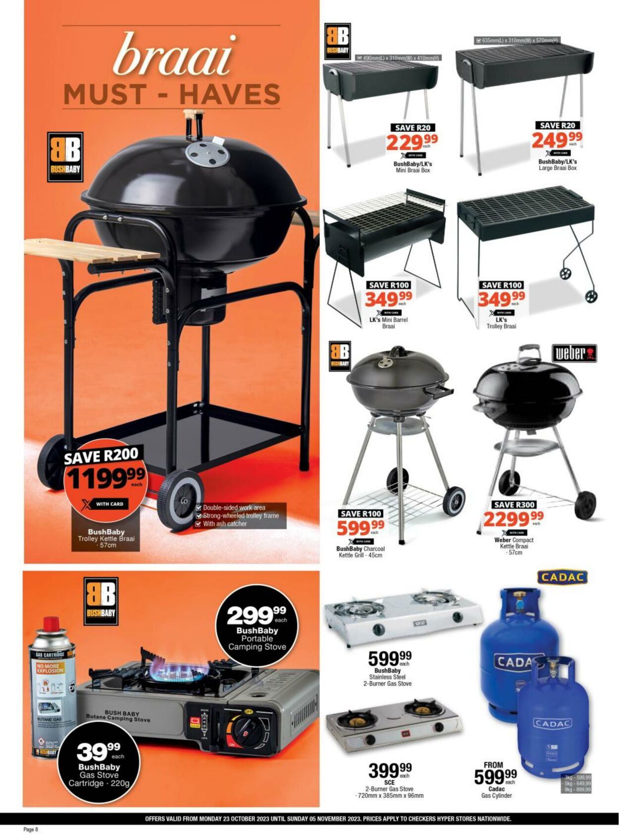 Bush Baby Charcoal Kettle Grill 45cm offer at Checkers