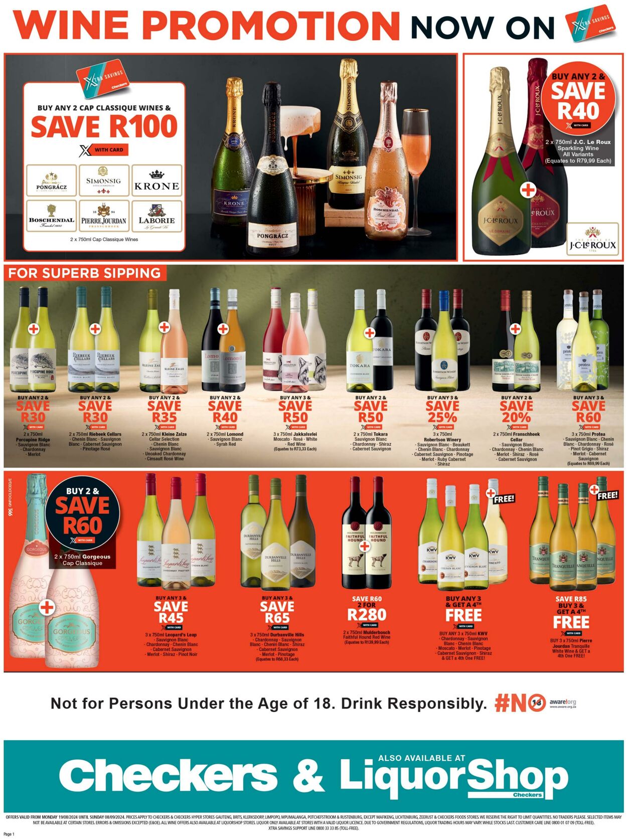 Special Checkers - Checkers Wine Promotion Gauteng | 19 August - 08 September 2024 19 Aug, 2024 - 8 Sep, 2024