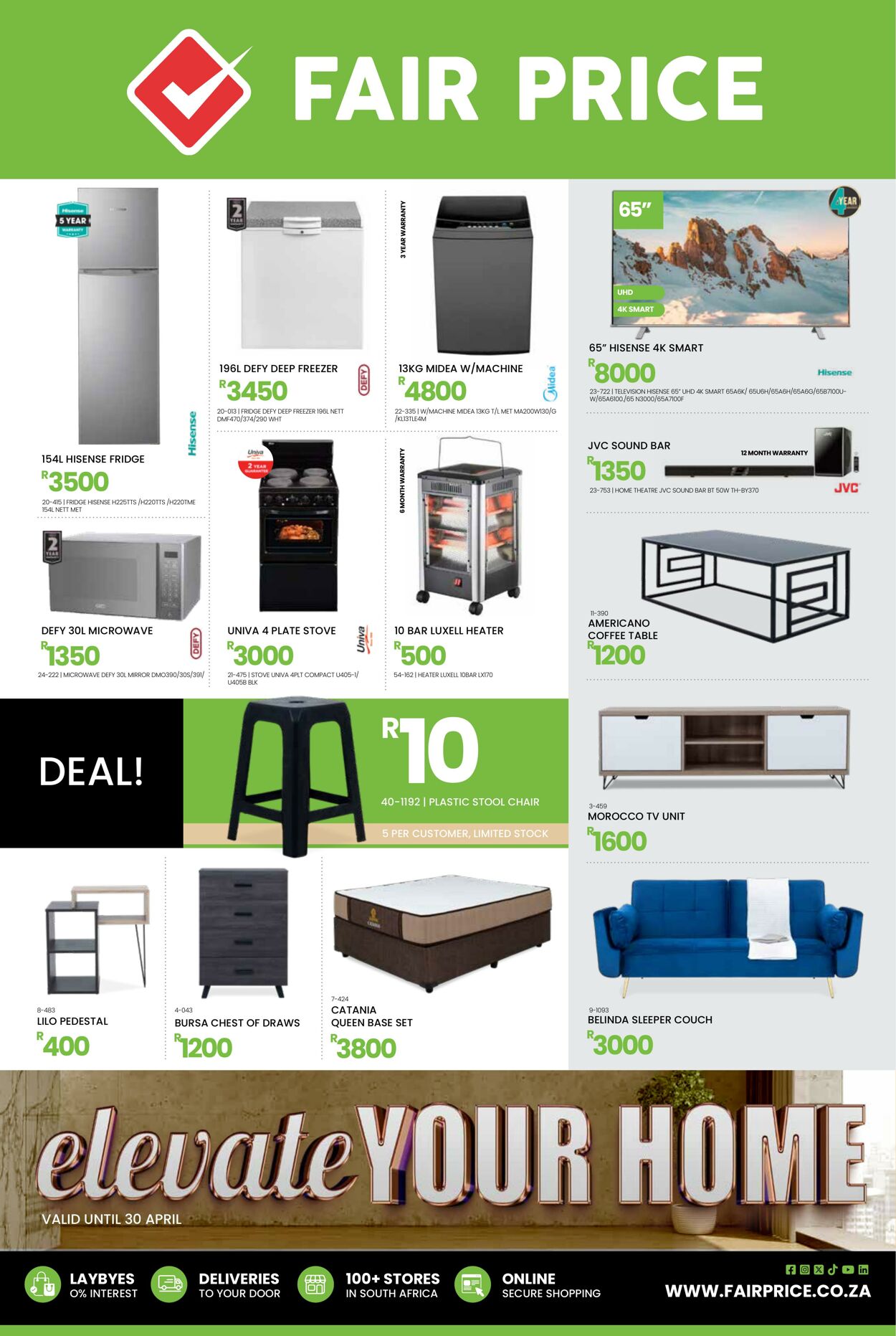 Special Fair Price - Appliances, Furniture, Electronics  | Fair Price 2 Apr, 2024 - 30 Apr, 2024