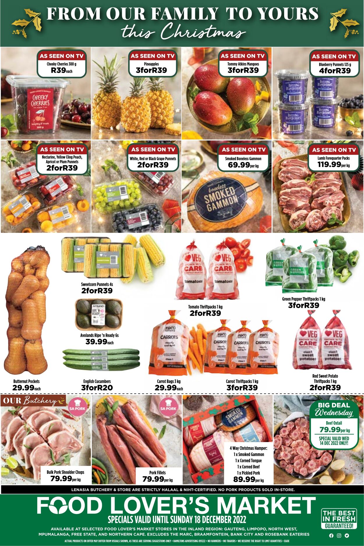 Food Lovers Market Promotional Leaflet Christmas 2023 Valid from 12.12 to 18.12 Page nb 1