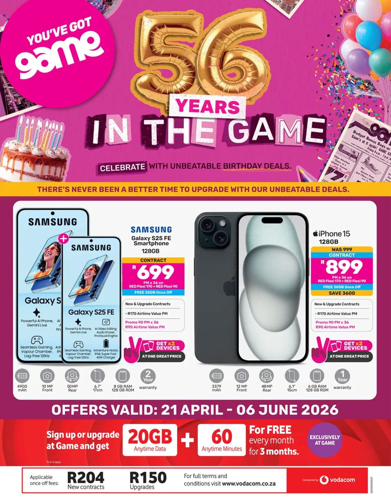Special Game - Game Cellular : 56 Years In The Game (21 April - 06 June 2026) — www.guzzle.co.za 21 Apr, 2026 - 6 Jun, 2026