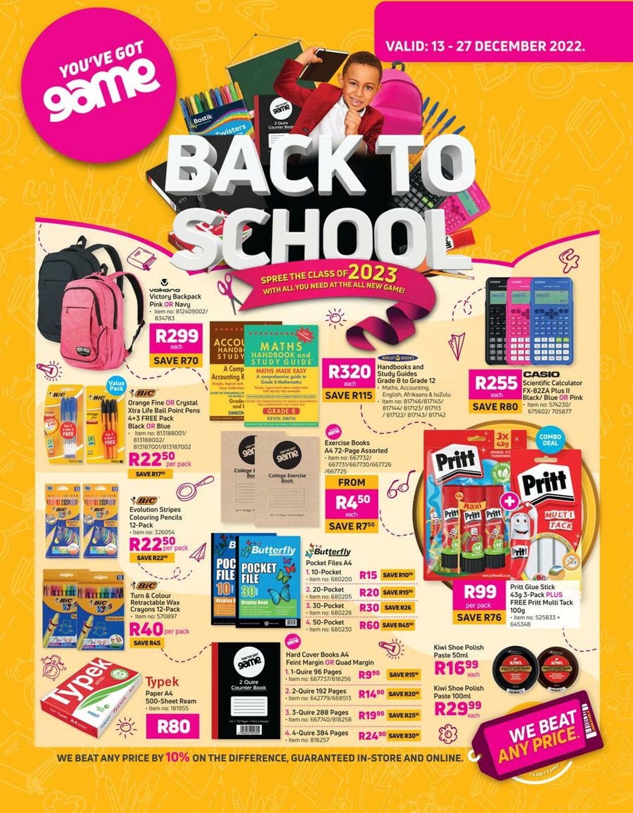 Game Promotional Leaflet - Back to School - Valid from 13.12 to 27.12 -  Page nb 1 