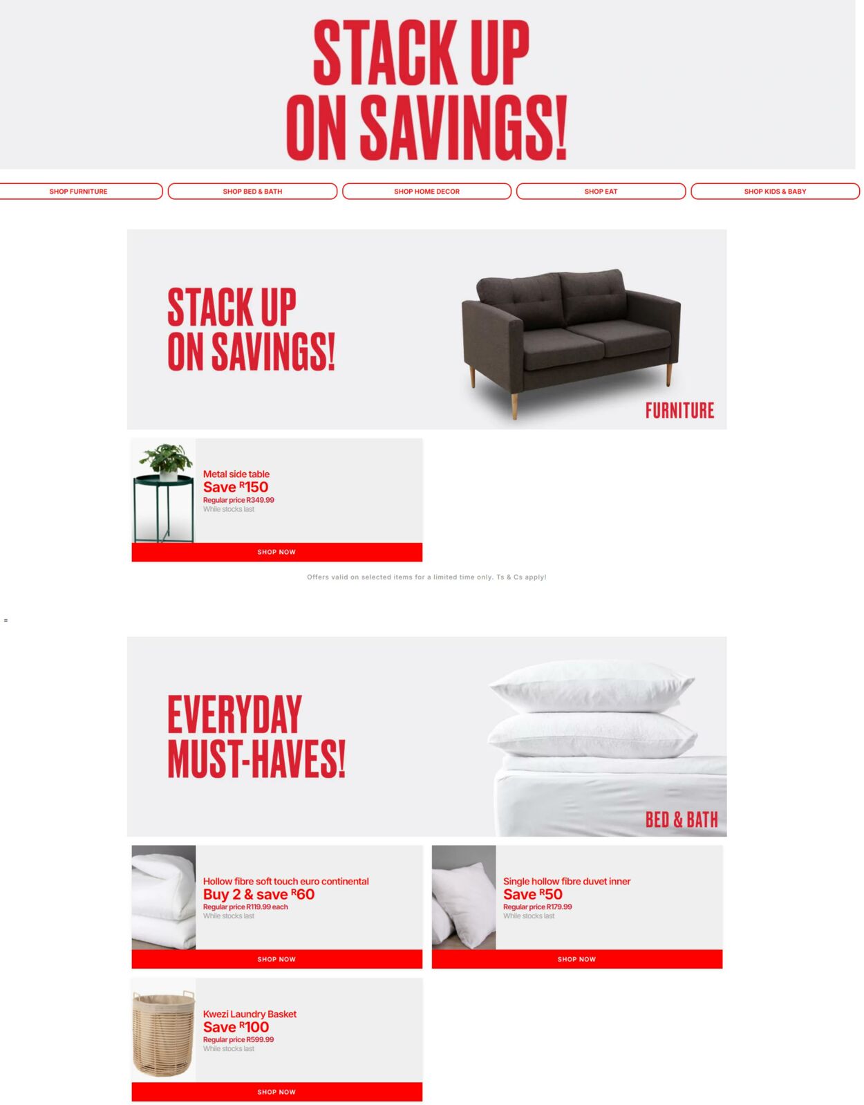 Mr Price Home Promotional specials