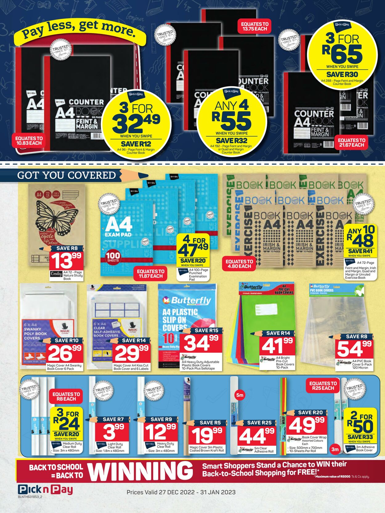 Pick n Pay Promotional Leaflet Back to School Valid from 27.12 to