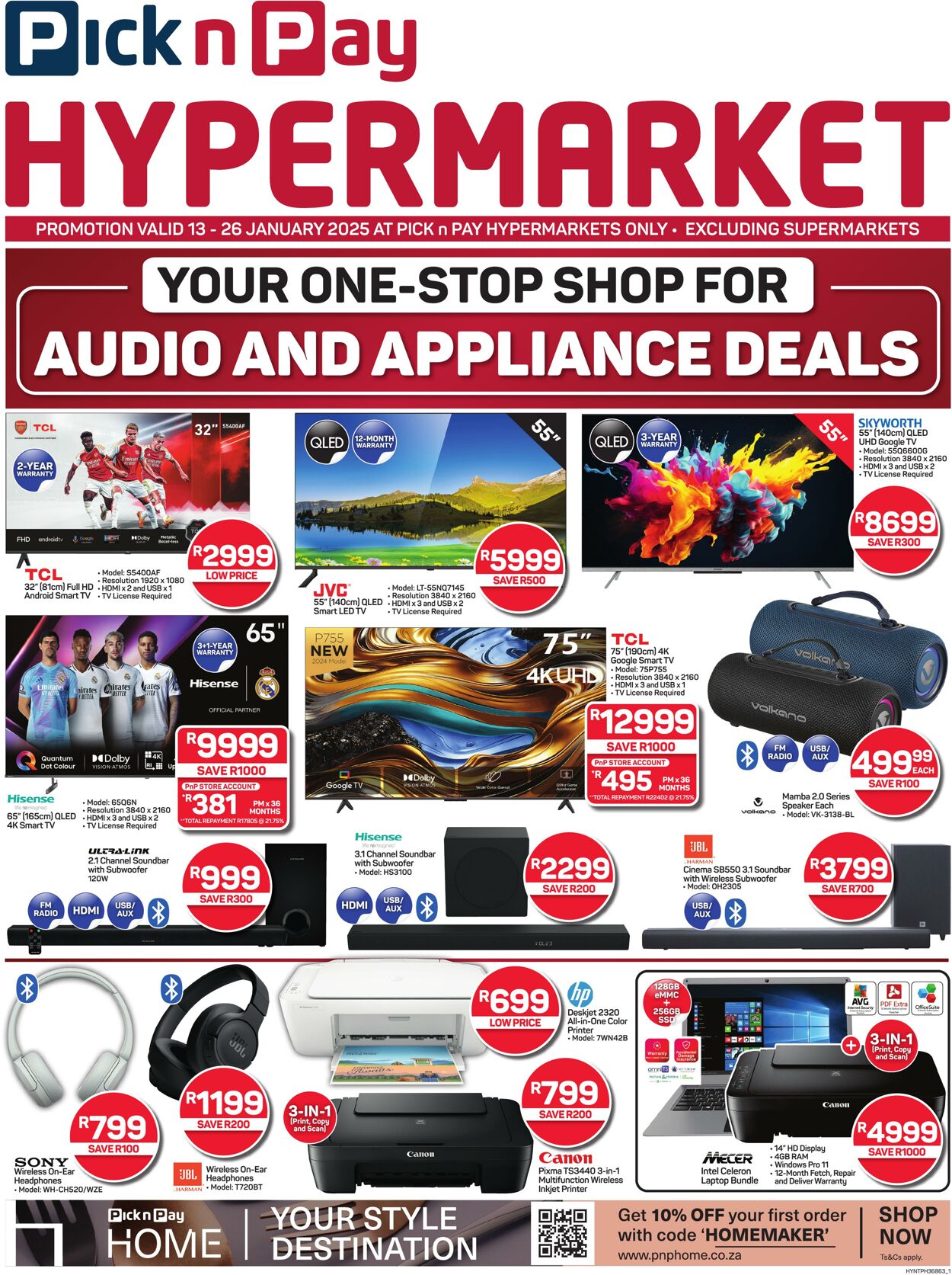 Special Pick n Pay - Hyper Audio & Appliance Specials 13 Jan, 2025 - 26 Jan, 2025