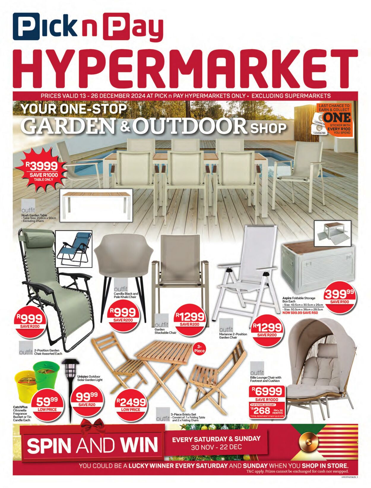 Special Pick n Pay - Hyper Garden & Outdoor Specials 13 Dec, 2024 - 26 Dec, 2024