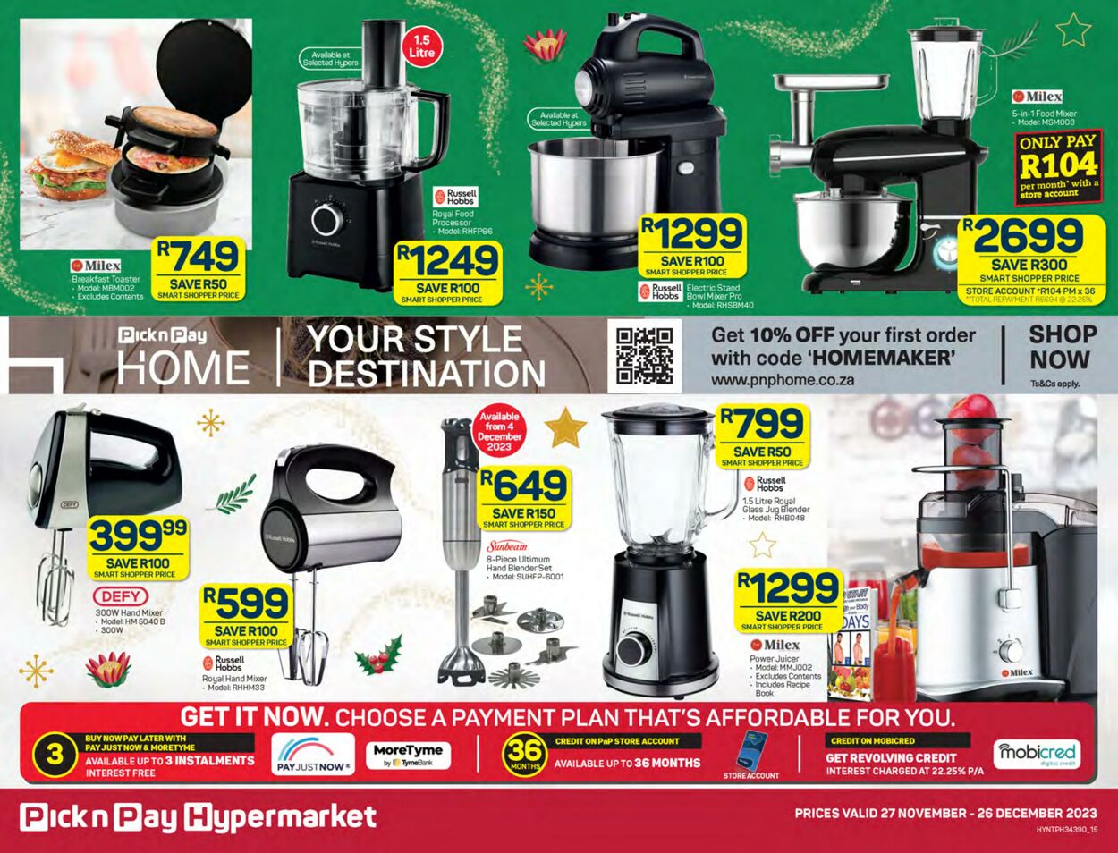 Special Pick n Pay 27.11.2023 - 26.12.2023