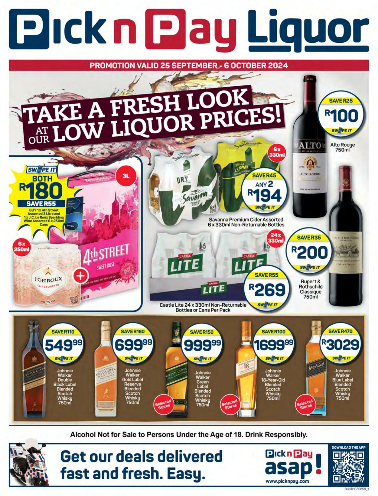 Special Pick n Pay - PnP Liquor Specials 25 Sep, 2024 - 6 Oct, 2024