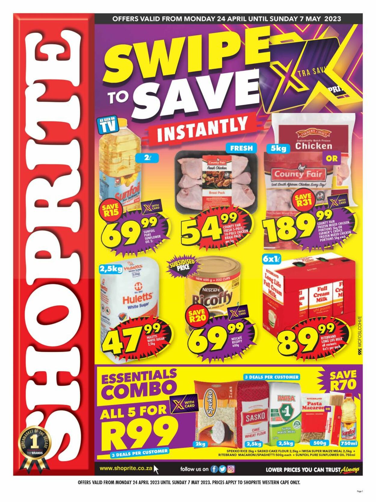 Shoprite Promotional Leaflet Valid from 24.04 to 07.05 Page nb 1