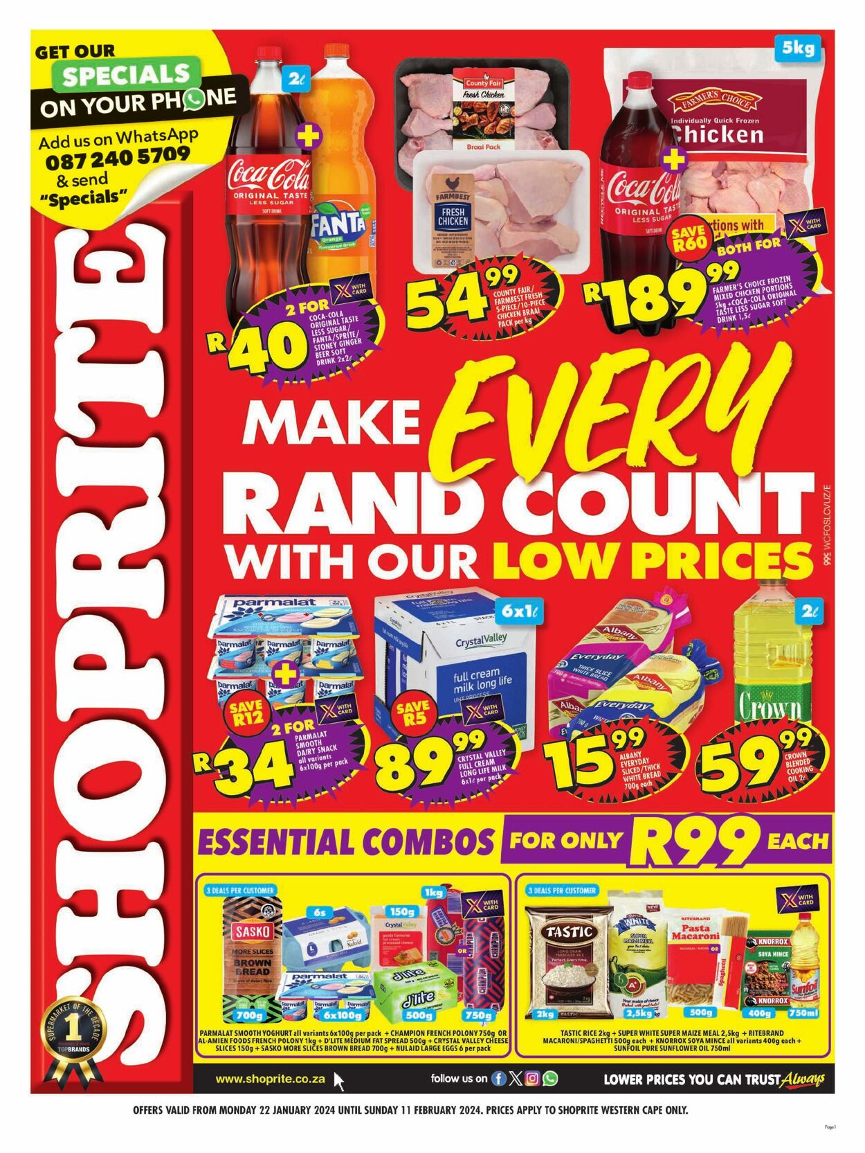 Shoprite Promotional Leaflet - Valid from 22.01 to 11.02 - Page nb 1 ...