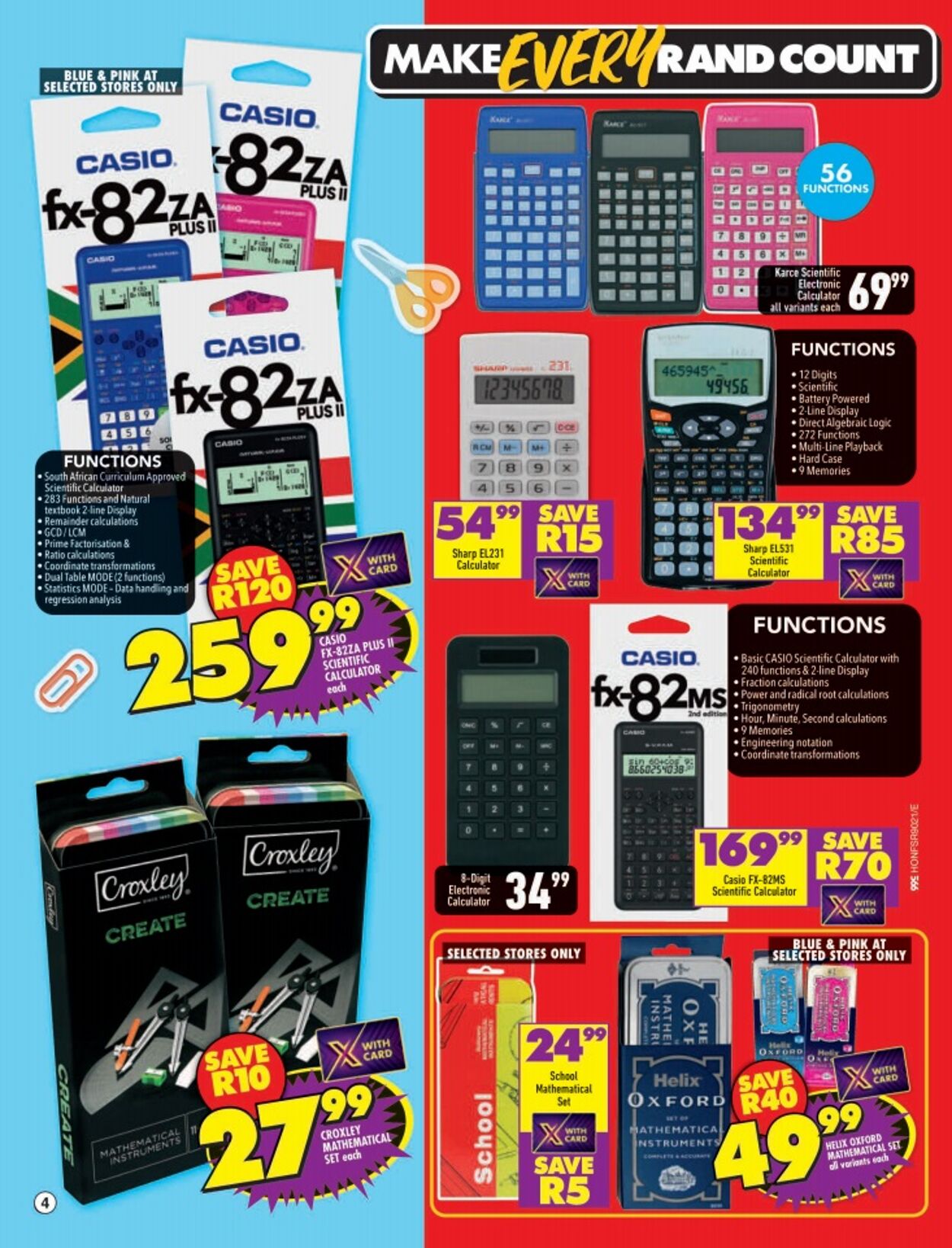 Casio calculator price discount shoprite