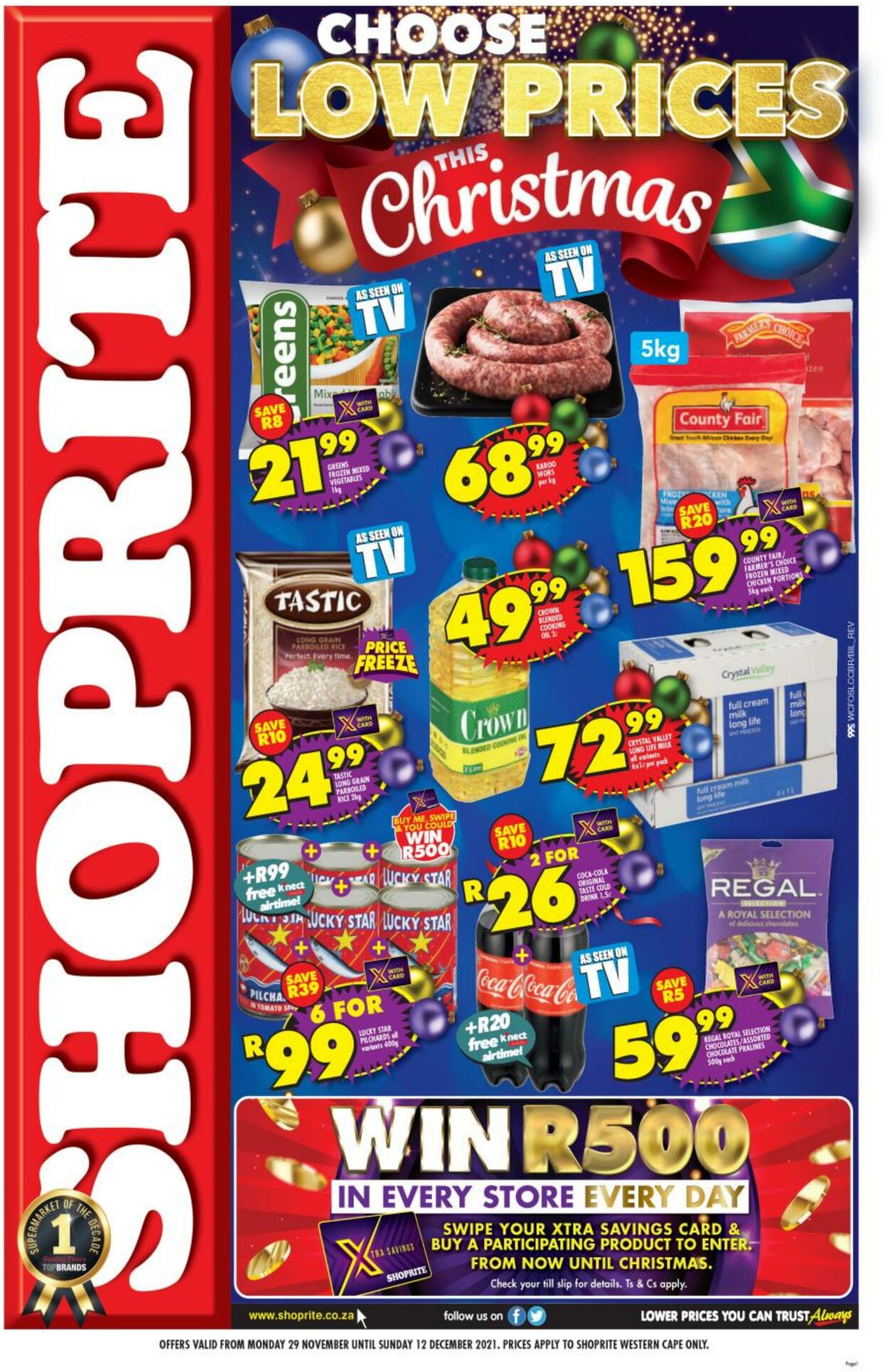 Shoprite Promotional Leaflet - Valid from 29.12 to 12.12 - Page nb 1 ...