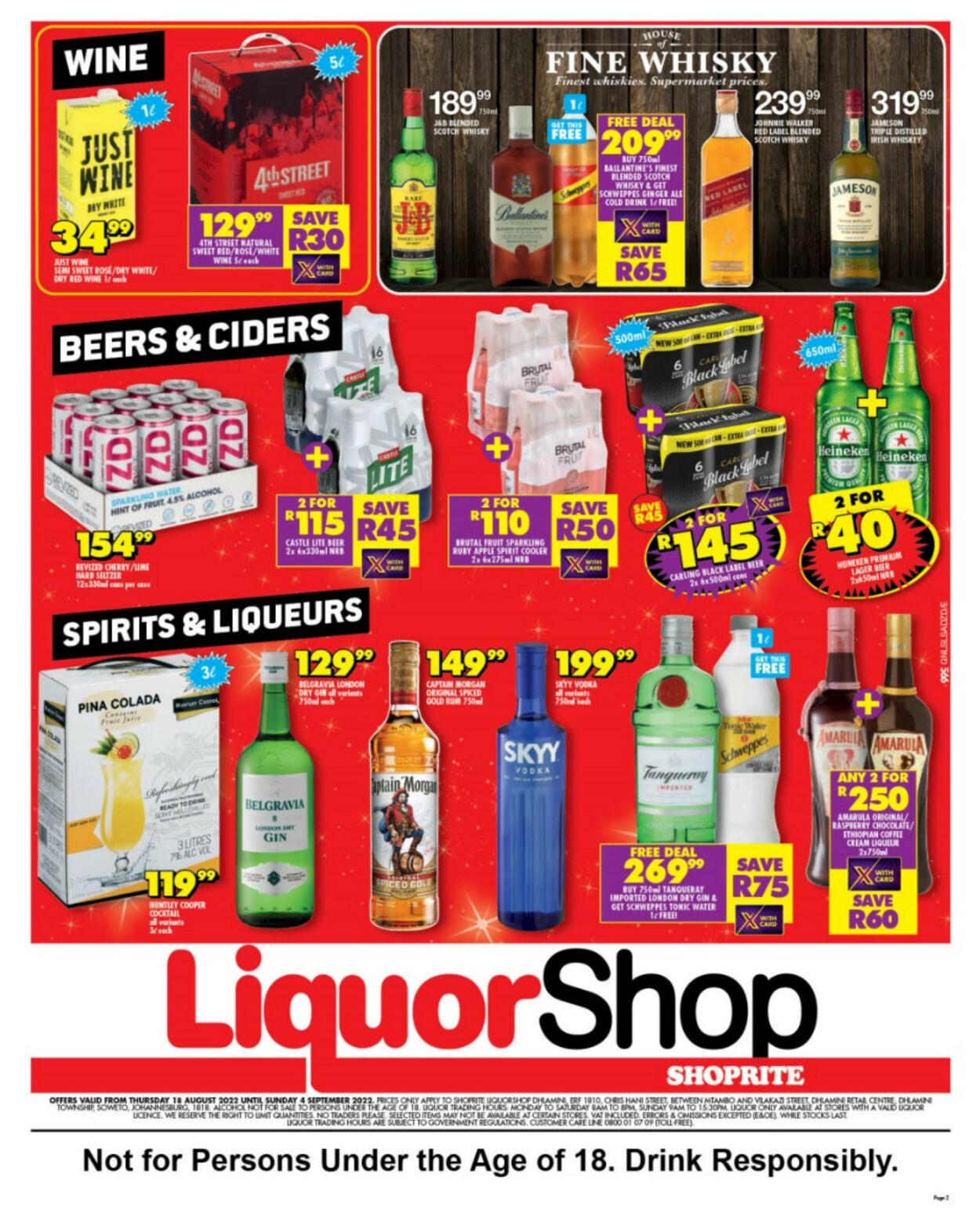 Shoprite Promotional Leaflet - Valid from 18.08 to 04.09 - Page nb 2 ...