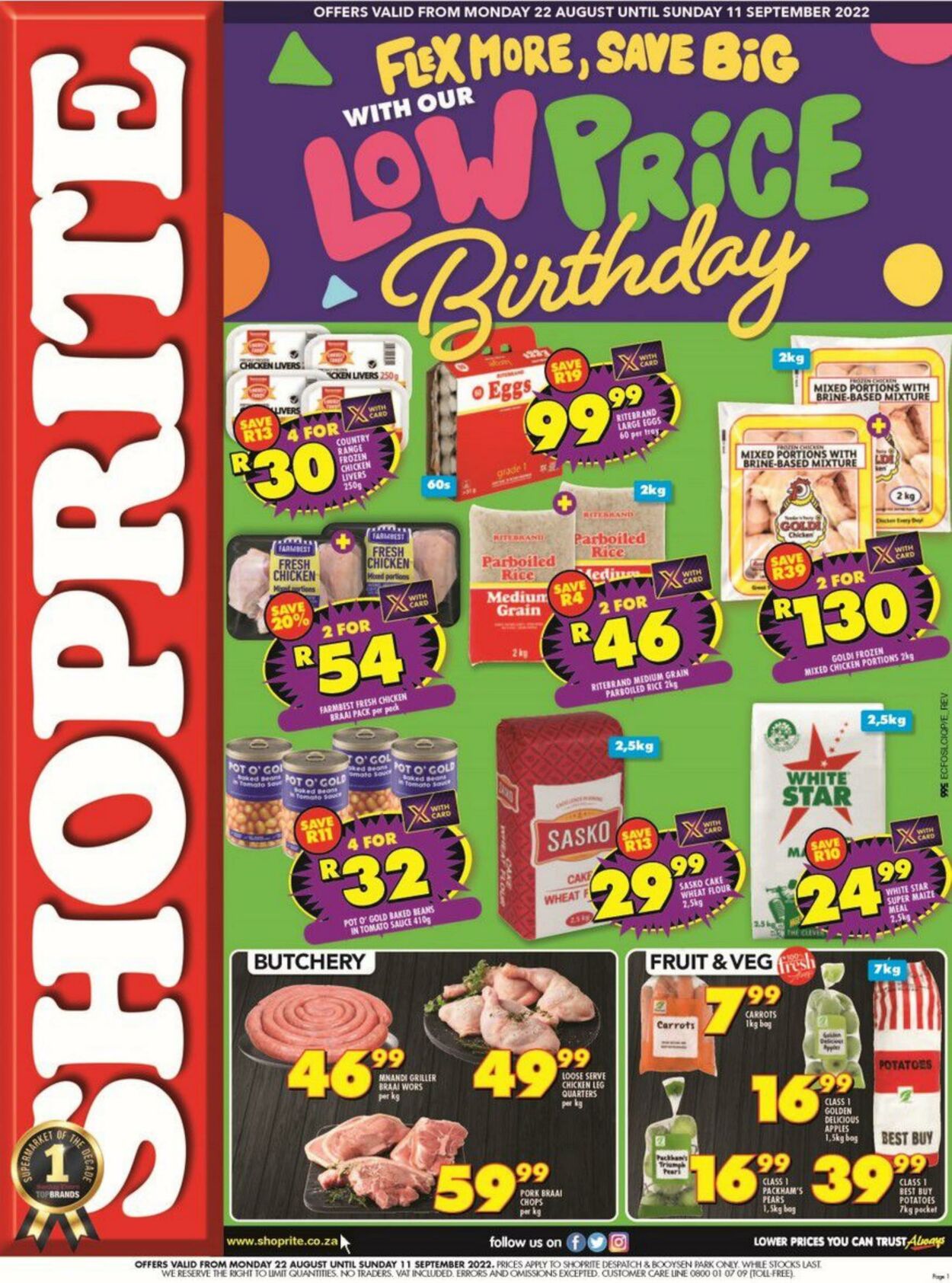 Shoprite Promotional Leaflet - Valid From 22.08 To 11.09 - Page Nb 1 