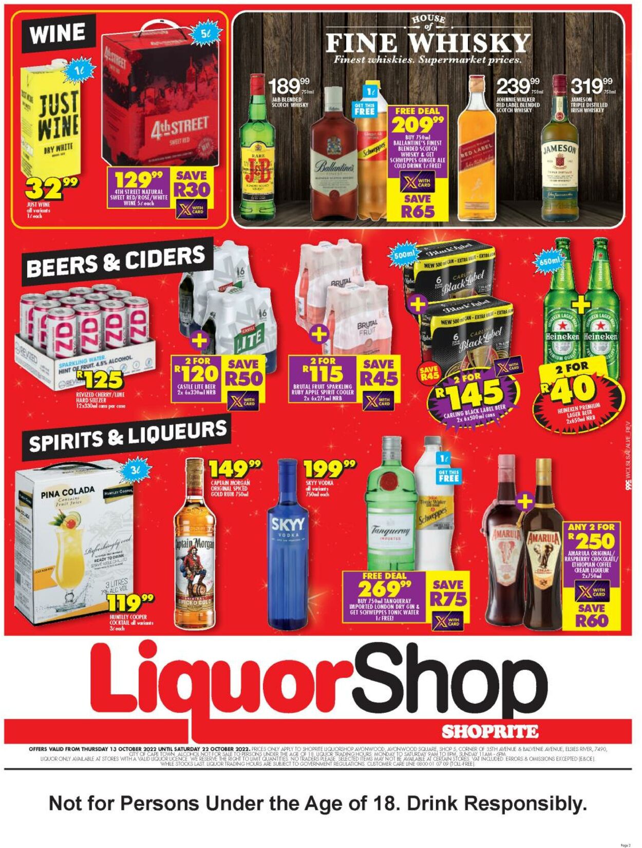 Shoprite Promotional Leaflet - Valid from 13.10 to 22.10 - Page nb 2 ...