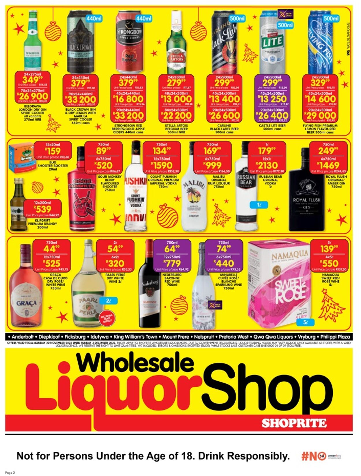 Special Shoprite - Shoprite Wholesale LiquorShop Deals Philippi Plaza 20 November - 3 December 20 Nov, 2023 - 3 Nov, 2024
