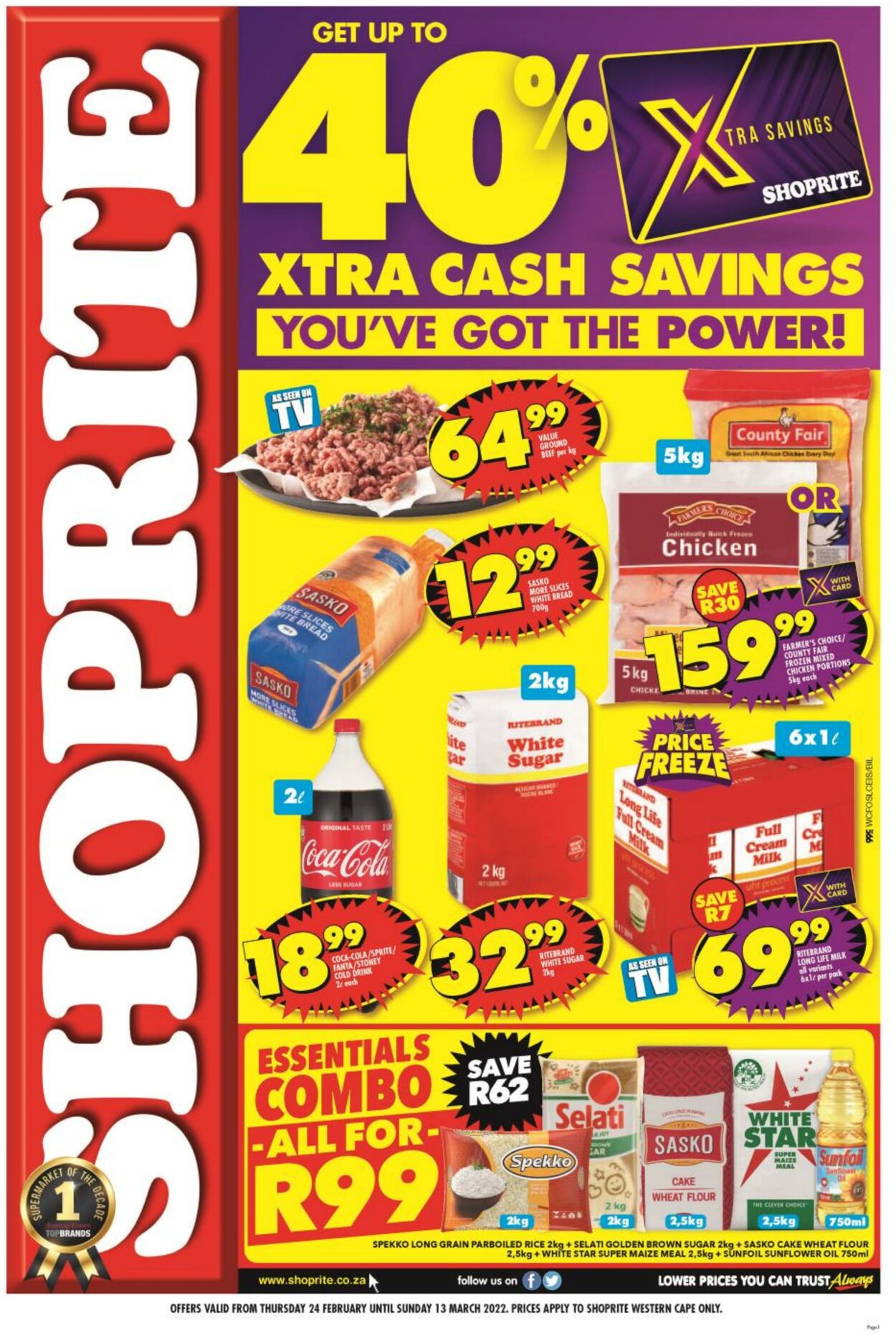 Shoprite Promotional Leaflet - Valid from 24.02 to 13.03 - Page nb 1 ...