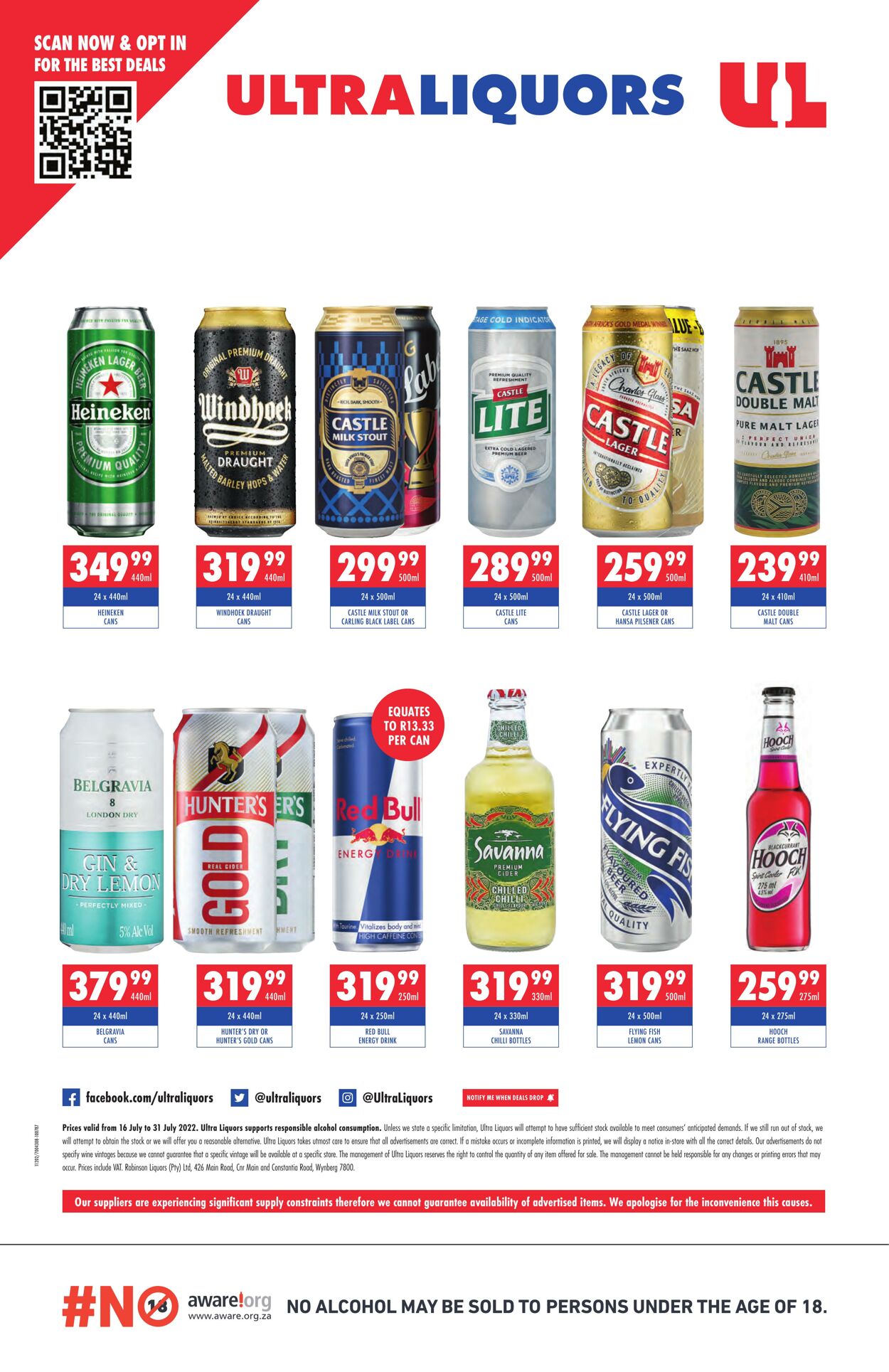 Special Ultra Liquors 16.07.2022 - 31.07.2022